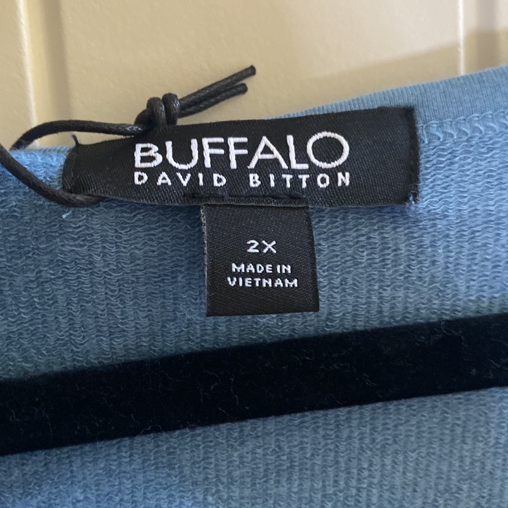 Buffalo David Bitton Short Sleeve Top Blue 2X NWT - Picture 2 of 8
